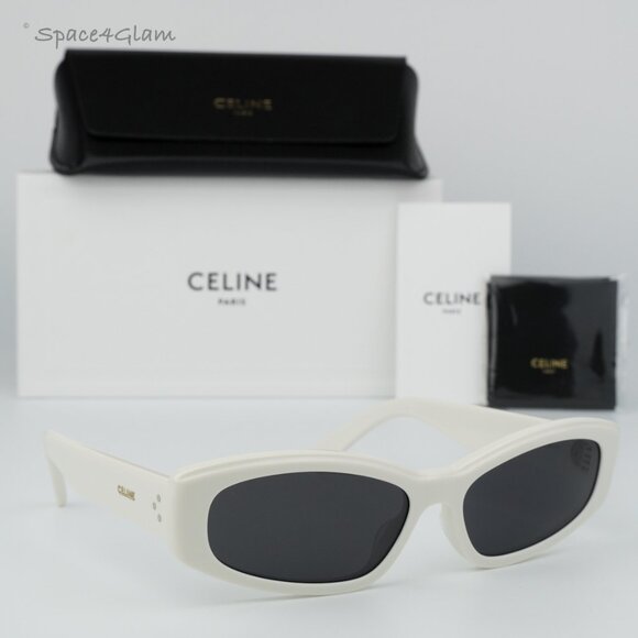 BRAND NEW Celine CL40252I 25A White Grey Rectangle Women Sunglasses main image 5